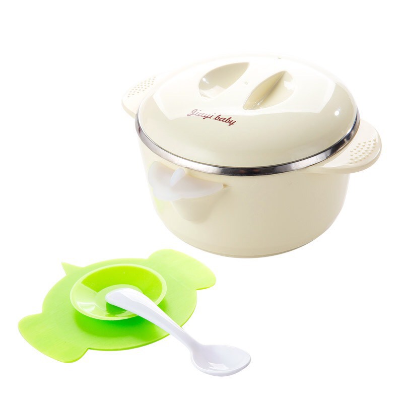 Bát ăn dặm chống lật, giữ nhiệt kèm thìa DD122