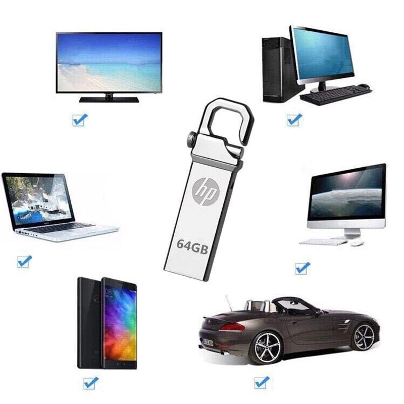 Ổ đĩa flash HP USB 2TB Metal Pendrive + bộ chuyển đổi OTG Ổ đĩa bút tốc độ cao Ổ đĩa flash