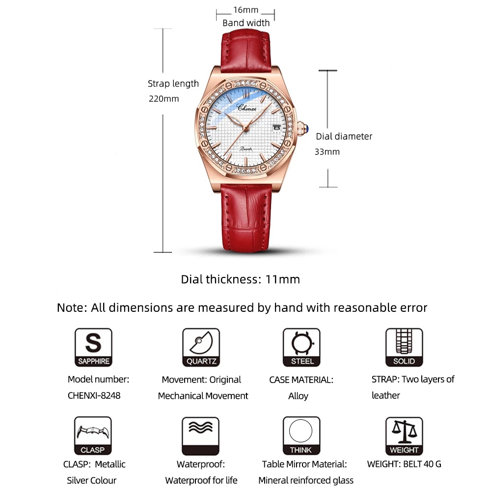 Đồng Hồ Đeo Tay CHENXI Sang Trọng Cho Nữ