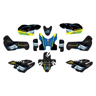 Tem trùm xe cá mập đen  cho xe điện Xmen