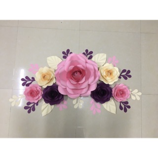 Hoa giấy backdrop gián tường