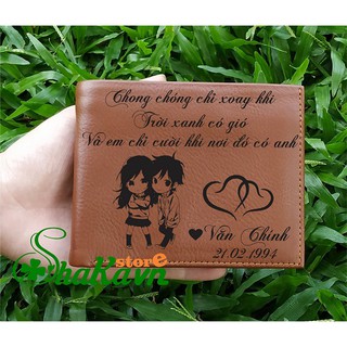 [ SHAKA8811 giảm 20k] Bóp ví nam ngang da bò thật 100% | Hàng handmade [thủ công]