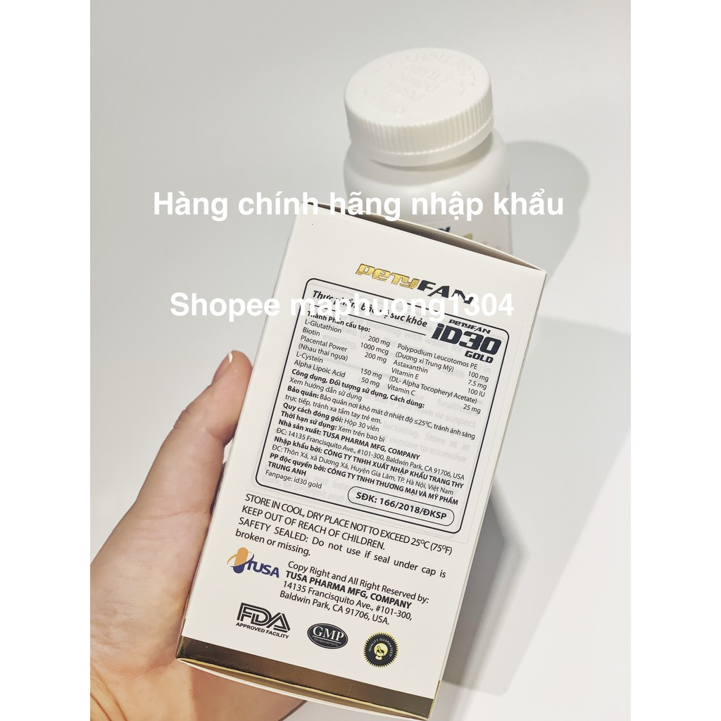 [CHÍNH HÃNG] VIÊN UỐNG TRẮNG DA CHỐNG NẮNG ID30 PETYFAN | BigBuy360 - bigbuy360.vn