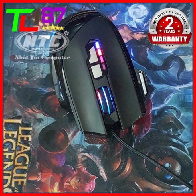 Chuột Máy Vi Tính Laptop Mouse Chơi Game BOSSTON GM900 Đèn LED 7 Màu - Chuột Gaming Có Dây Chuyên Game