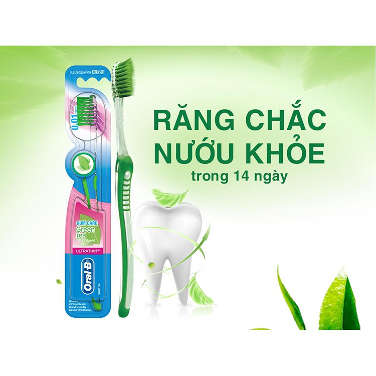 Bàn Chải Đánh Răng Oral-B Tinh Chất Trà Xanh Gum Care Green Tea (Vỉ 3)