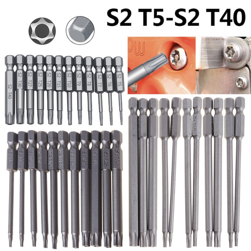 Set 11/ 12 đầu tua vít lục giác 1/4" 75mm/ 50mm/ 100mm tiện lợi