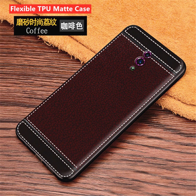 For OPPO Reno CPH1917 6.4 inch Flexible Ultra Slim Rubber Silicone Cell Phone Case with Elegant Vintage Leather Pattern Finish Anti-fall Back Cover