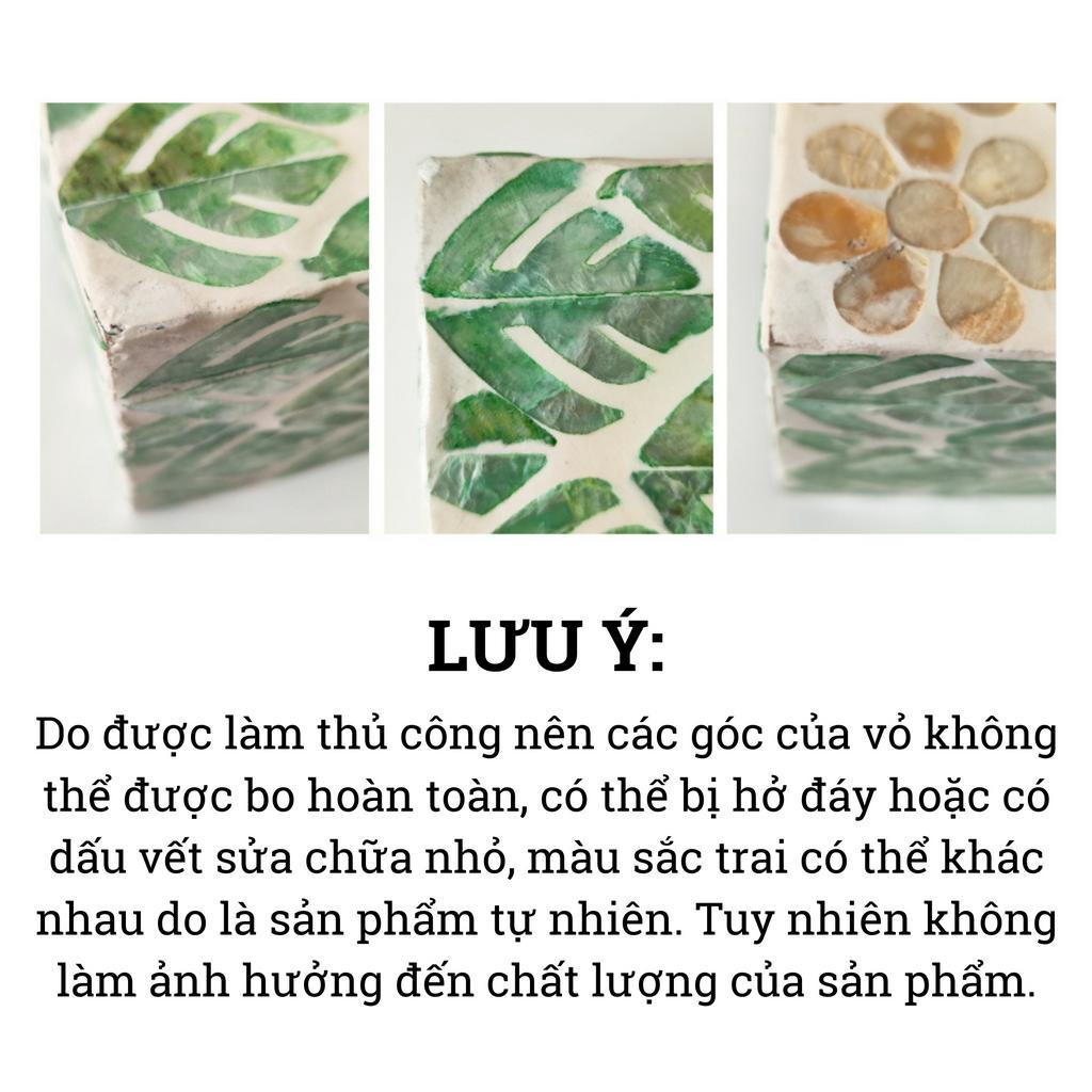 Hộp Đựng Giấy Ăn Khảm Trai Cao Cấp BAMBOOO ECO Nhiều Màu Sắc Trang Trí Trong Phòng Ăn Phòng Ngủ Phòng Khách Khách Sạn