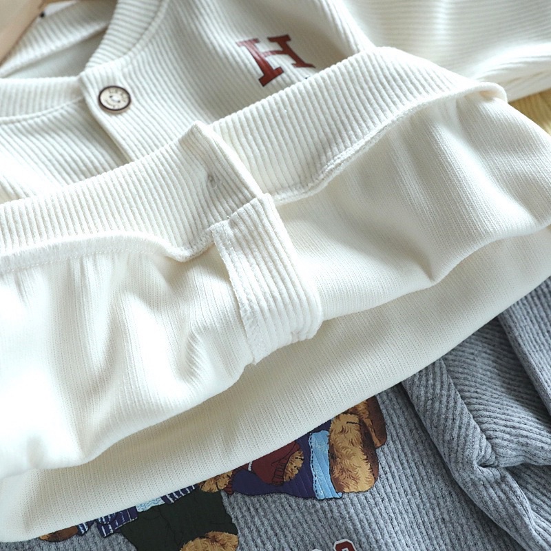 Áo khoác cardigan nhung thu đông cho bé