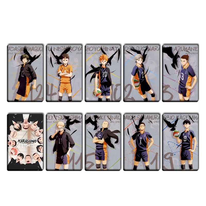 Tmdbyx Set 10 tấm thẻ dán trang trí hình anime Haikyuu!! Hinata Shoyo bằng PVC chống thấm nước