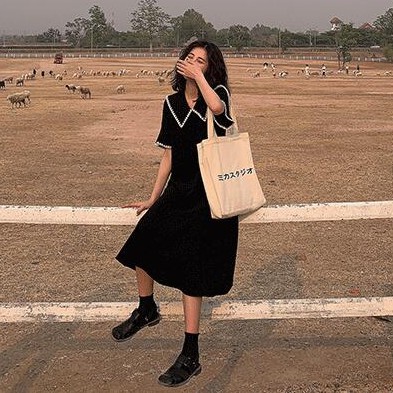 Xiaozhainv Đầm Maxi Hàn Quốc Dáng Rộng Size M-4Xl | BigBuy360 - bigbuy360.vn