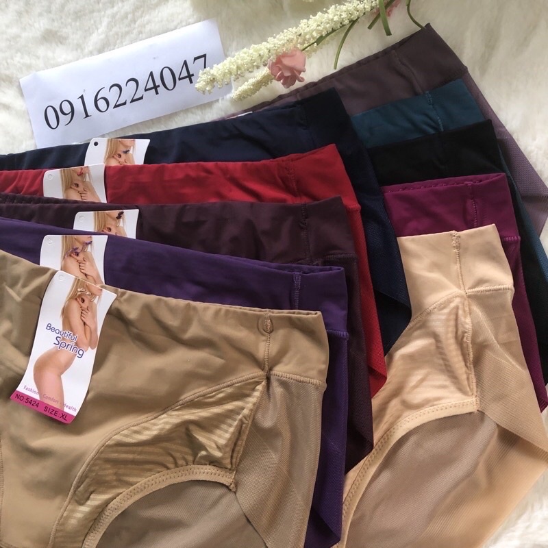 Set 5 Quần lót nữ lưng cao 5424, quần chíp màu da không viền mông