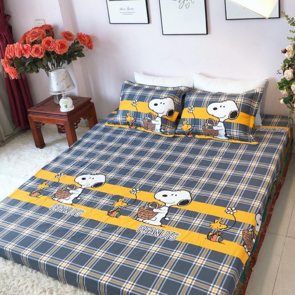 Ga giường cotton 100% 1 ga đủ size nệm 1m2 1m4 1m6 1m8 2m2, drap giường cotton - 1 ga bo chun