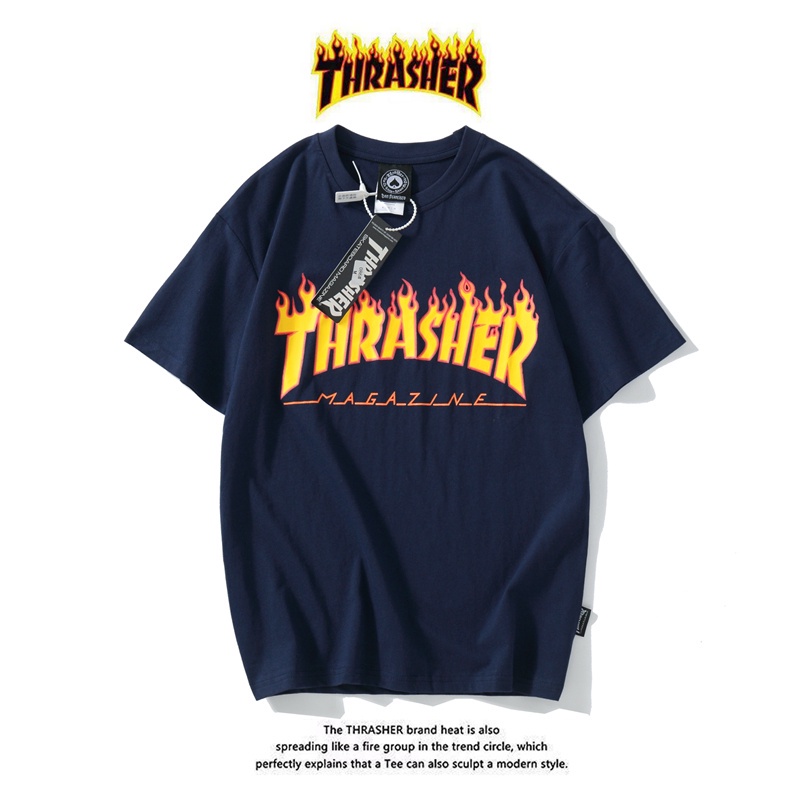 Áo thun ngắn tay in hình Thrasher cổ điển thời trang đường phố S-XXL dành cho nam và nữ