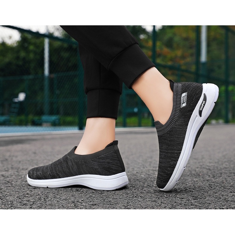 [ HOÀN XU 5% Đơn 0 Đồng ] Giày Lười Nam VẢI MỀM ,ĐẾ CAO SU NON Phong Cách Thể Thao Trẻ Trung (ĐEN - XANH) - GN398
