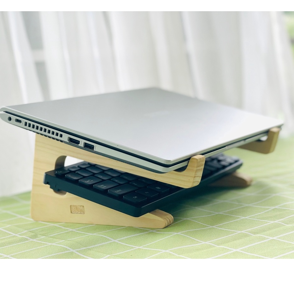 Giá đỡ laptop gỗ, kệ kê để laptop tản nhiệt tự nhiên đủ size
