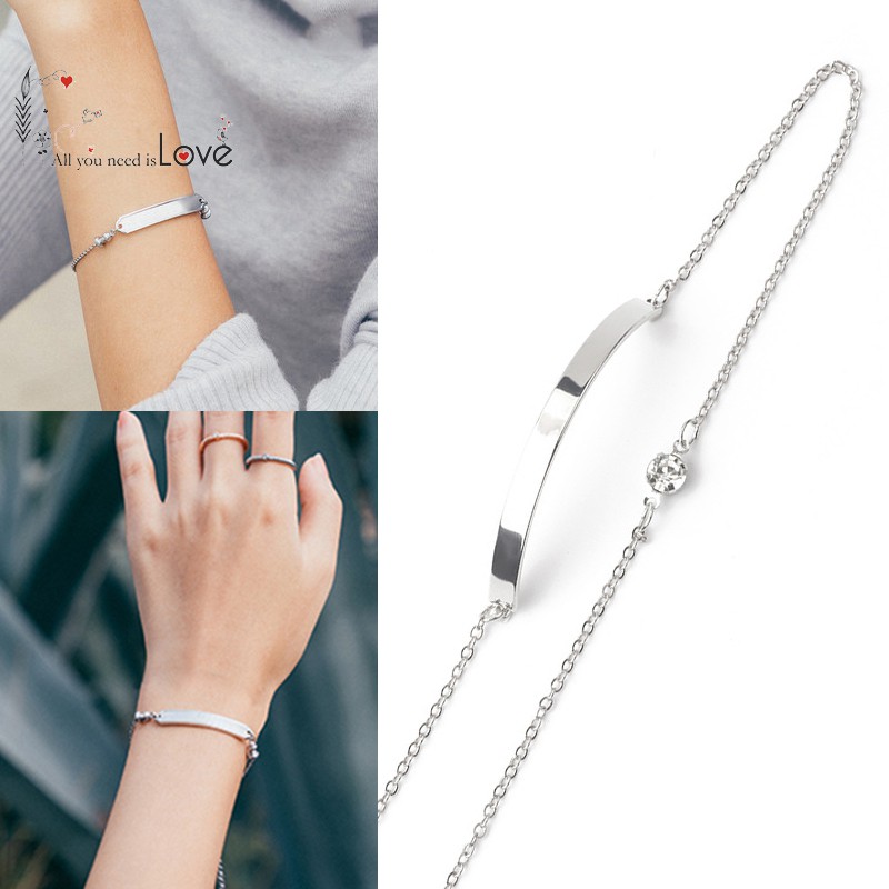 Vòng tay đính đá kiểu dáng đơn giản thanh lịch dành cho nữ