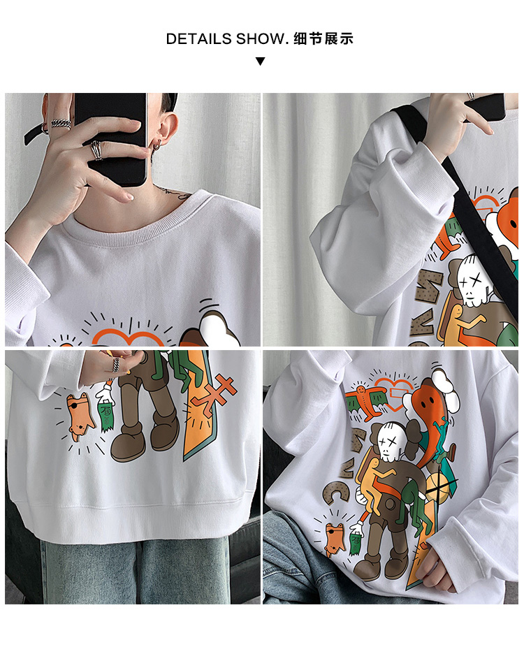 Áo ấm tay dài dáng rộng cổ tròn cá tính cho nam | BigBuy360 - bigbuy360.vn