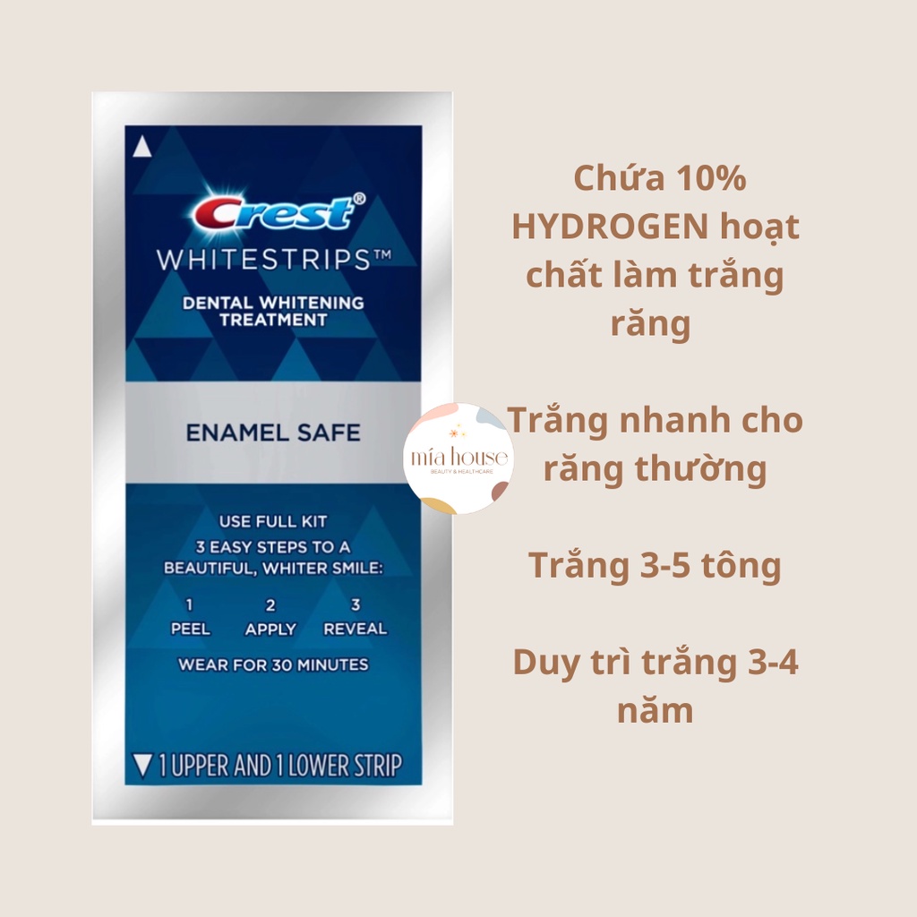 Miếng dán trắng răng Crest 3D White - 1 gói