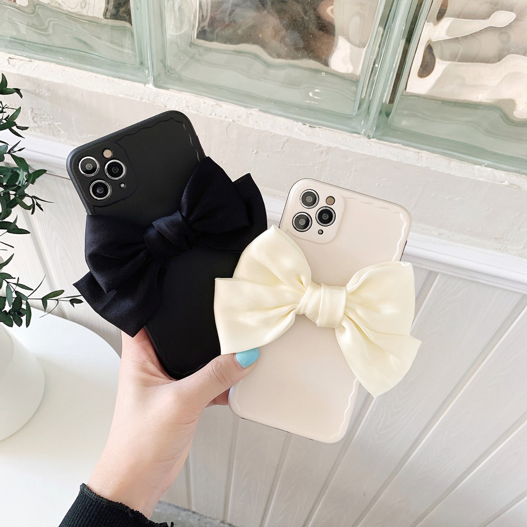 Ốp Điện Thoại Lụa Mềm Hình Nơ Lớn Cho Iphone x/xs12 12 mini 12 Pro max xr xs max iPhone11 11 Pro 11 Promax