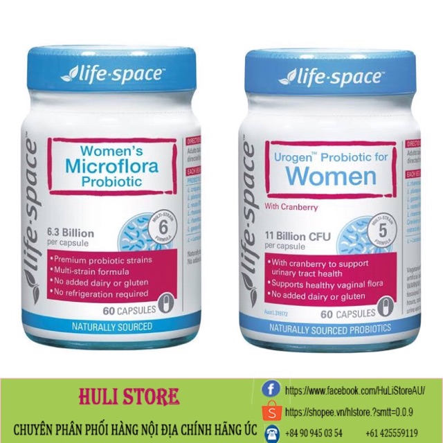 Viên uống bổ sung men vi sinh cho nữ Life Space Women’s Urogen Probiotic