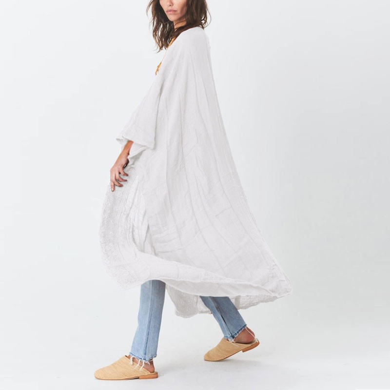 Vỏ Bọc Đồ Bơi Cardigan Chống Nắng Dáng Dài Che Phủ Phía Trước Cho Nữ