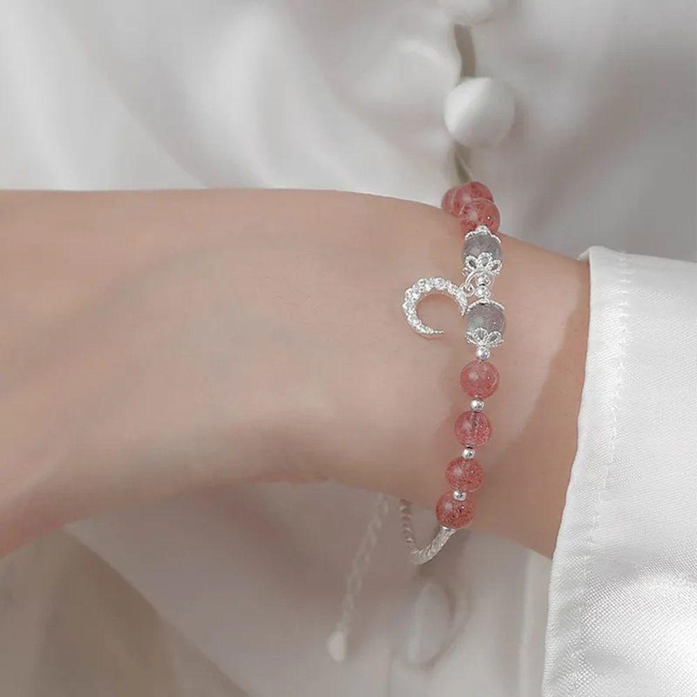 Quả Dâu Tây QQMALL|Vòng Tay Chuỗi Hạt Hình Ngôi Sao Thanh Lịch Cho Nữ