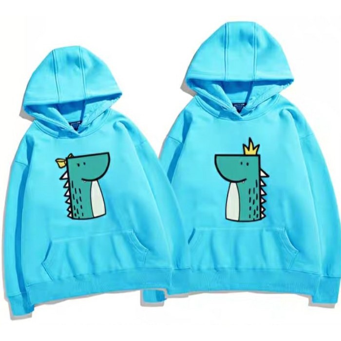 Áo hoodie đôi vua và hoàng hậu khủng long chất nỉ bông dày siêu ấm, cho các bạn đi học, dạo phố, hẹn hò, du lịch.