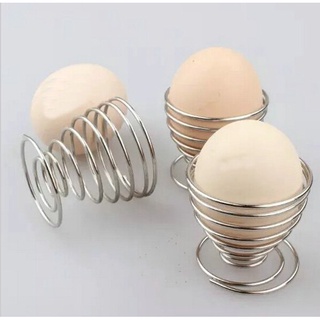 Ly ăn trứng hột vịt lộn lò xo vòng xoắn inox cách nhiệt chống nóng, cốc li đựng để ăn trứng gà mini