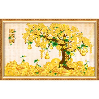 Tranh dán tường Cây Tài Lộc Phát Tài Phát Lộc nhiều kích thước LunaTM-0275K