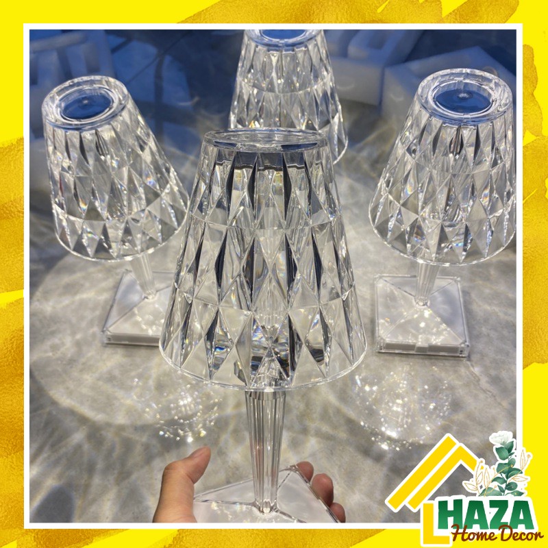 Đèn ngủ 16 màu ánh sáng màu, sạc USB Decor trang trí pha lê cao cấp