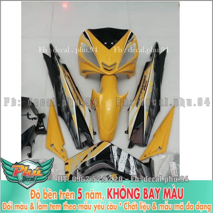 Tem rời Exciter 135 vàng đen Spark Uv (H) -1