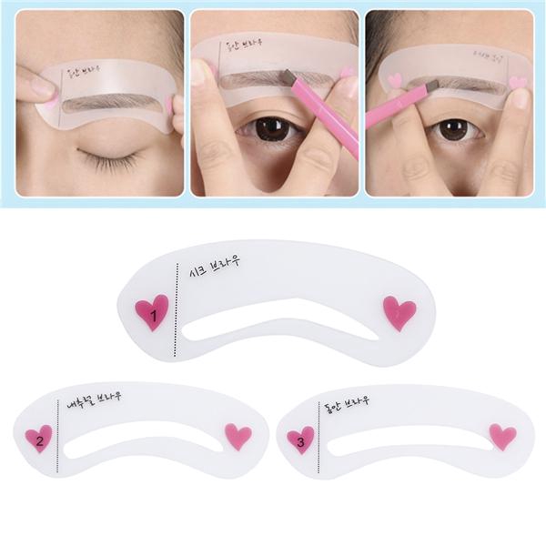 Set 3 Khuôn Hỗ Trợ Tô Lông Mày 3 Kiểu Tự Làm Đẹp Mắt