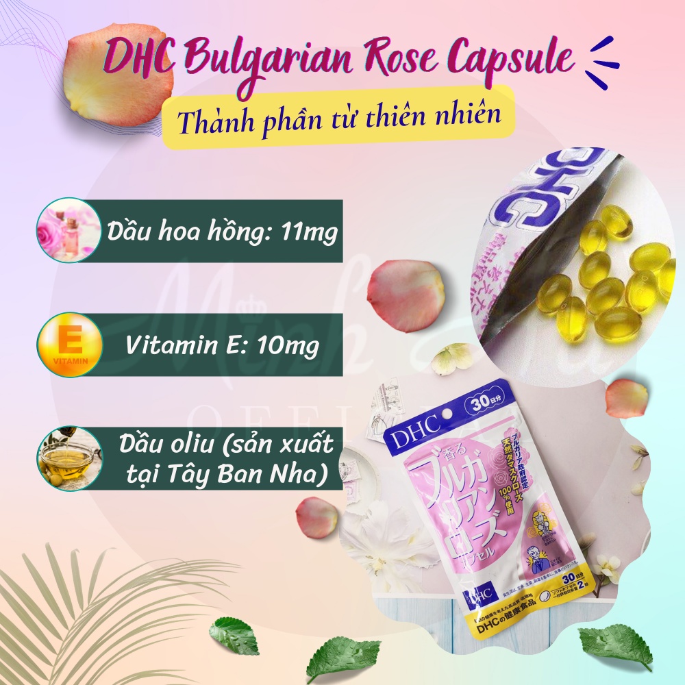 Viên uống thơm cơ thể DHC Bulgarian Rose Capsule 30 viên cho 30 ngày