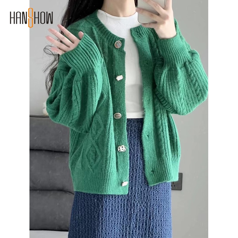 Bộ Áo Khoác Cardigan Dệt Kim Phối Chân Váy Midi Thời Trang Thu Đông 2022 Cho Nữ