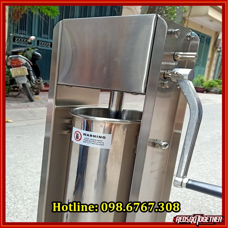 Máy Đùn Xúc Xích Quay Tay Dung Tích 3 Lít 5 Lít 7 Lít Inox sáng bóng  Máy Nhồi Lạp Xưởng Nem Chua Thủ Công