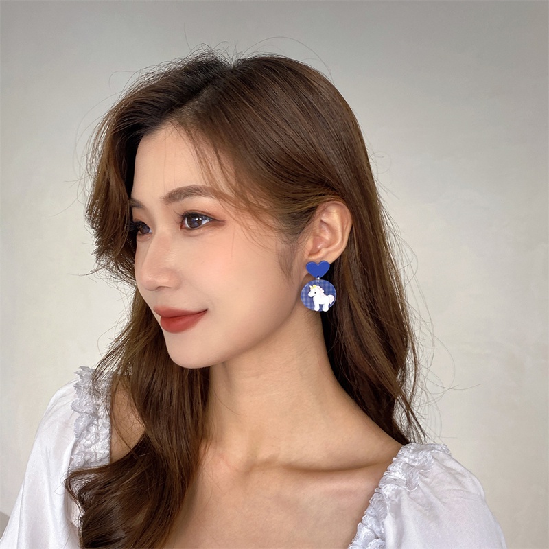 Bông tai bạc S925 họa tiết sắc tương phản thời trang nữ F903