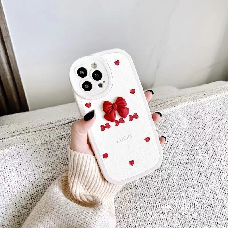 Ốp Điện Thoại Đính Nơ Xinh Xắn Cho iPhone 12 13 11 Pro Max X Xs Max Xr ugsd