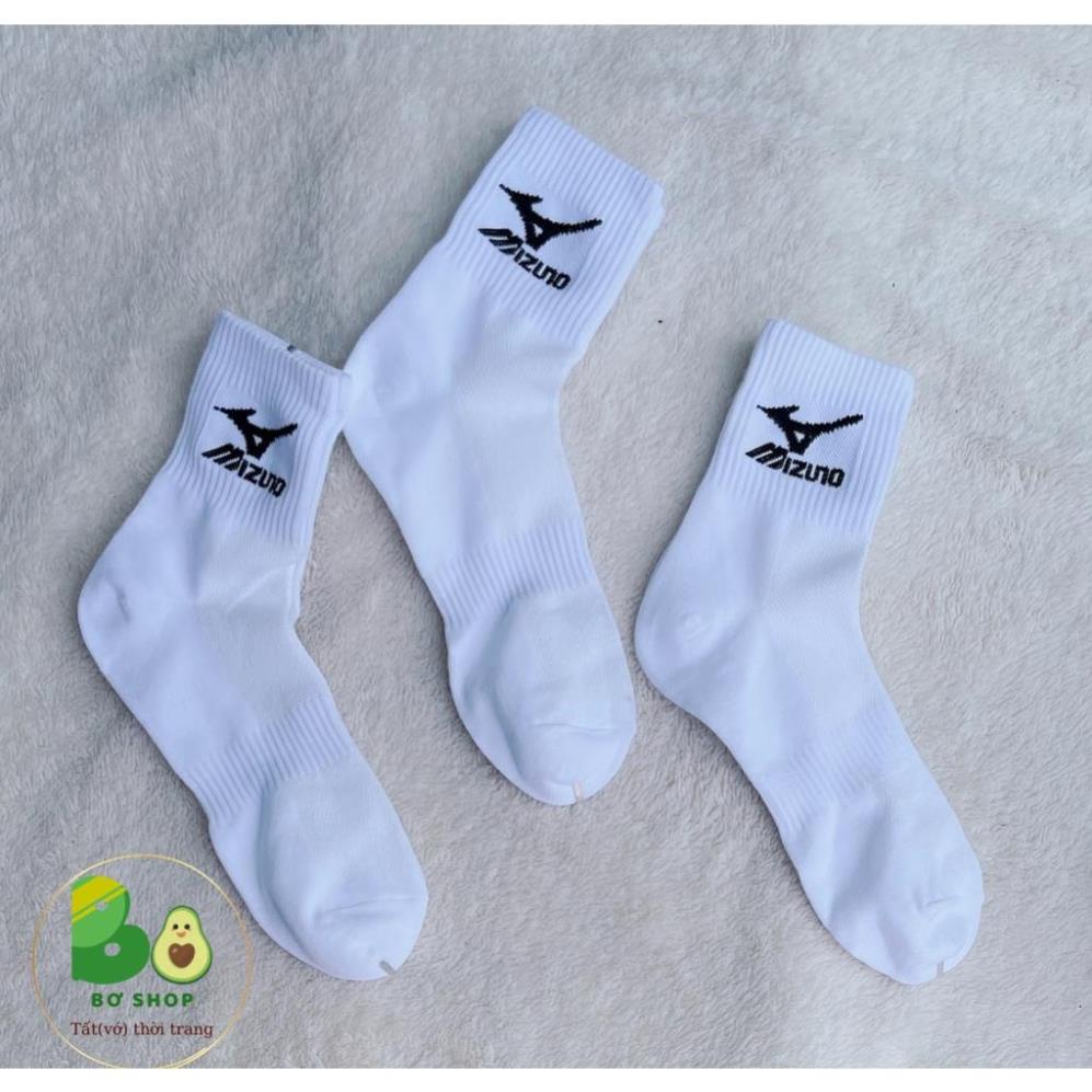 Tất / Vớ cổ cao nam nữ Mizuno đá banh thể thao dệt kim loại dày dặn, mềm thấm hút mồ hôi tốt