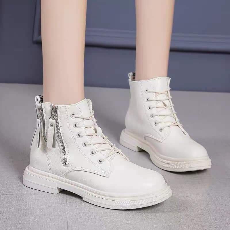 Boot Da Nữ 💖FREESHIP💖 Bốt Nữ Cổ Thấp - Chất Liệu Da Trơn Có Khóa Hông | BigBuy360 - bigbuy360.vn
