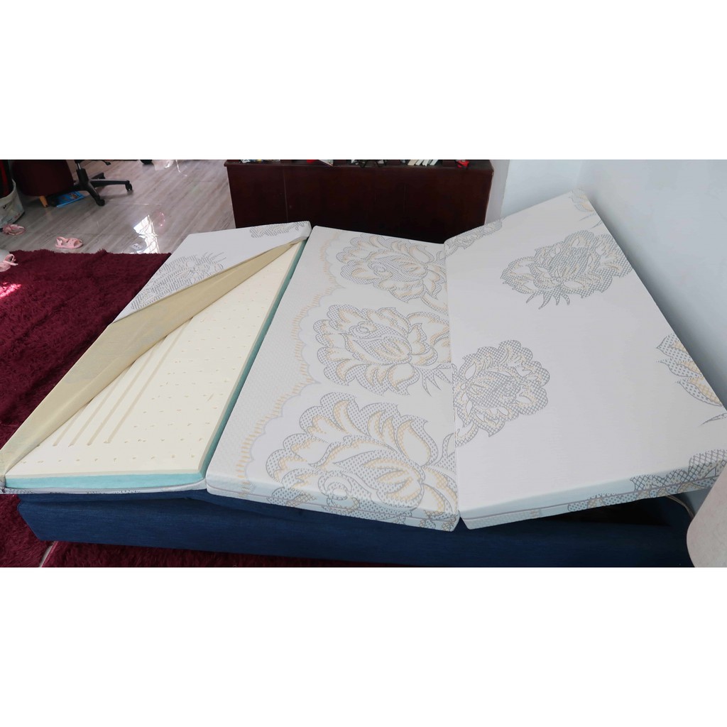 Nệm Cao Su Gấp 3 Kim Cương Bông TITANIUM