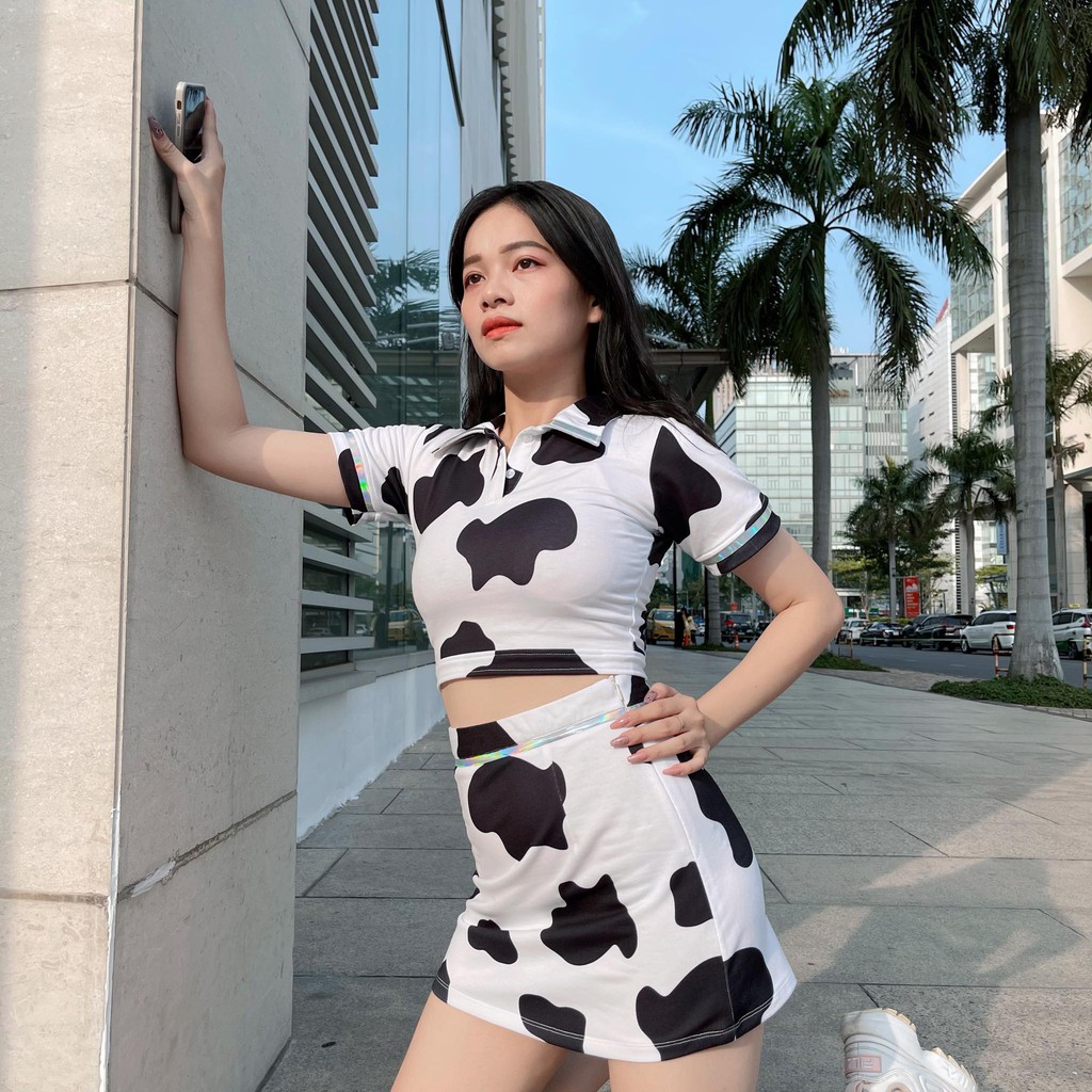 SET ÁO CỔ POLO + VÁY CHỮ A BÒ SỮA ĐEN BY NATTHY STYLE | BigBuy360 - bigbuy360.vn