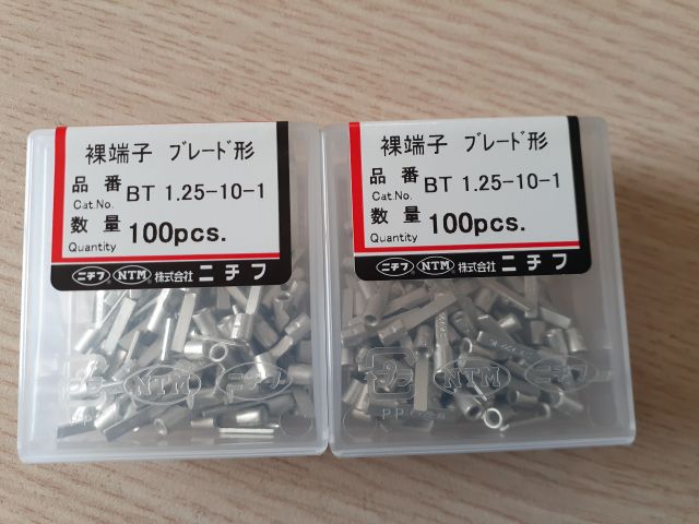 100 cái  Đầu cốt dẹt/đầu cos dẹt Nichifu dòng BT1.25-7.5/9/10/13 made in JAPAN