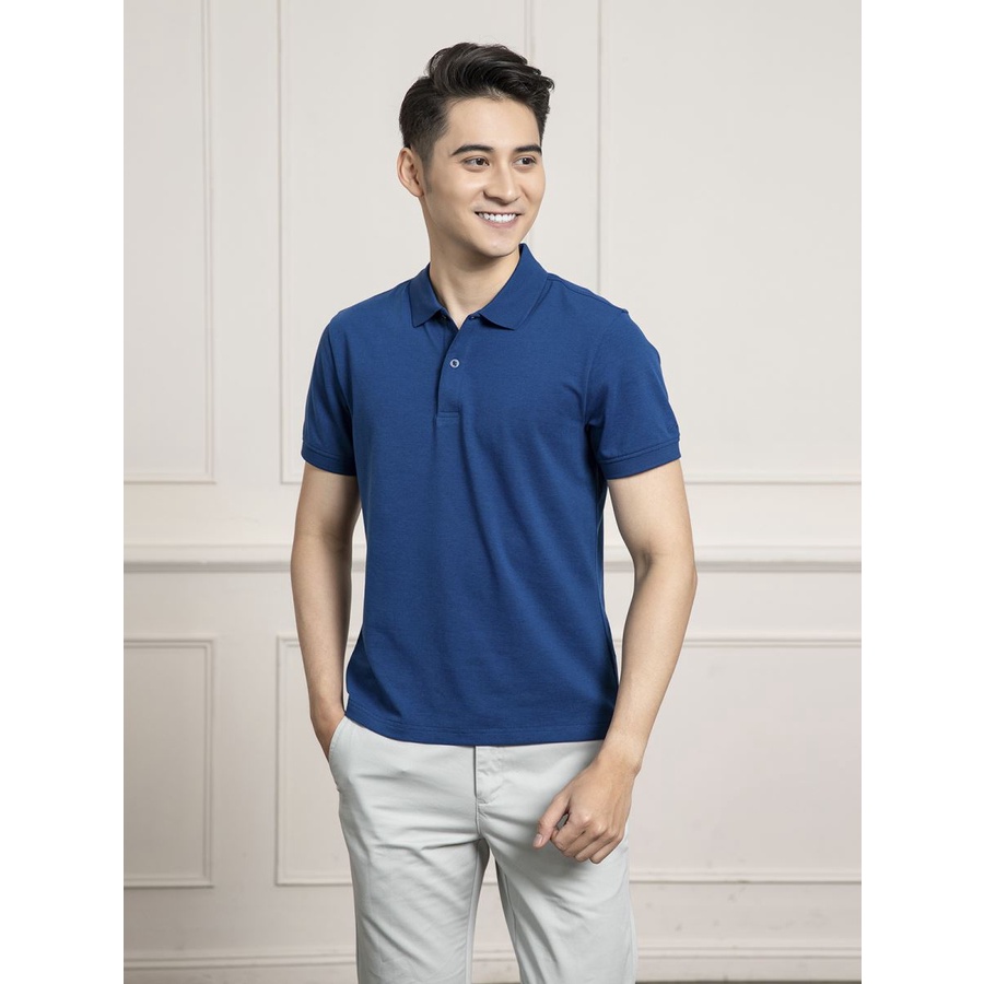 Áo thun polo nam Aristino APSR01 phông ngắn tay có cổ bẻ dáng suông vừa trơn màu vải cotton cao cấp mềm mát