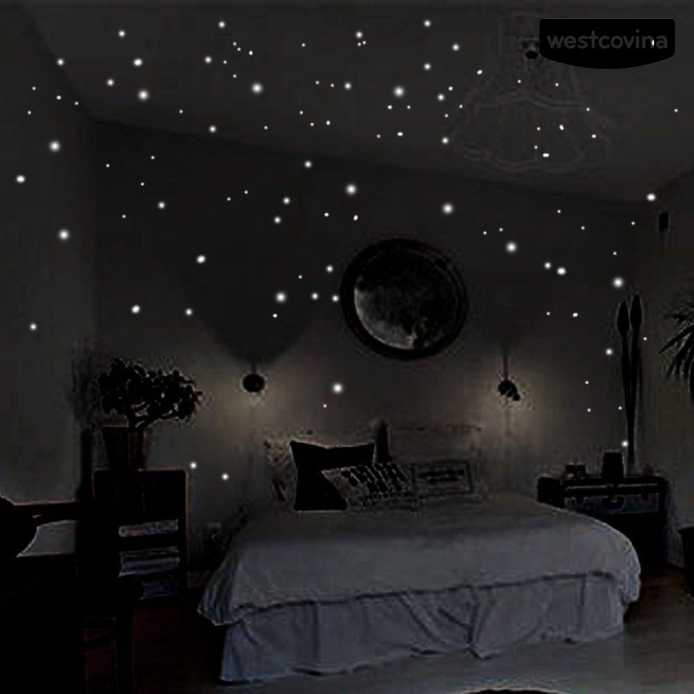 Set 407 Miếng Dán Dạ Quang Trang Trí Tường Hình Ngôi Sao