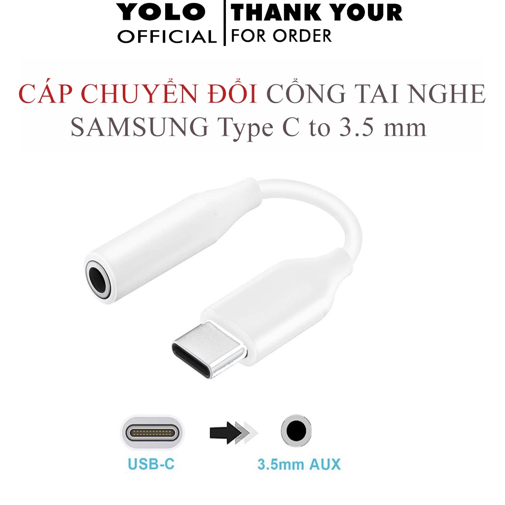 Jack Chuyển Đổi Tai nghe samsung chân Type C sang 3.5mm cáp chuyển tai nghe samsung hỗ trợ mic đàm thoại