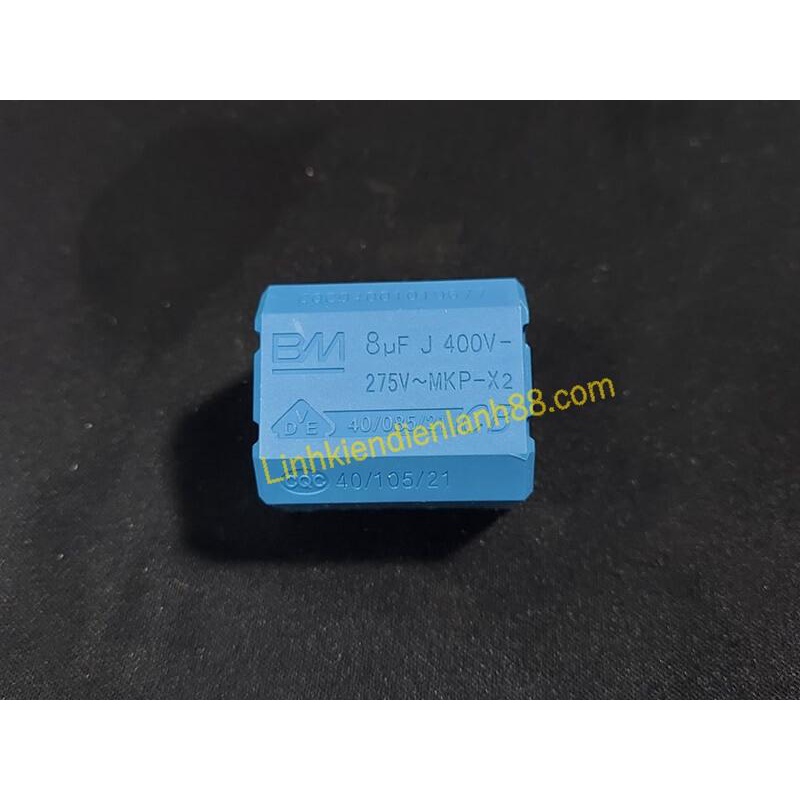 Tụ Bếp từ 8UF 400VDC 275VAC dán nằm Mới chính Hãng BM !