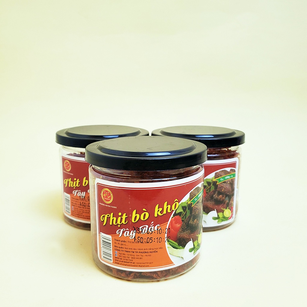 Bò Khô Tây Bắc xé sợi [100% thịt bò] hũ 180g đồ ăn vặt siêu ngon | BigBuy360 - bigbuy360.vn