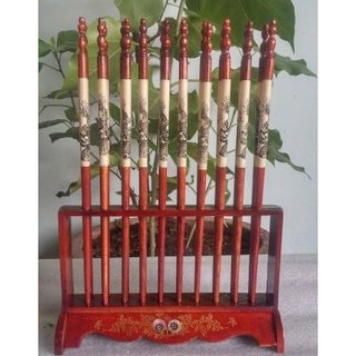 Đũa thờ 10 đôi cắm thẳng gỗ hương