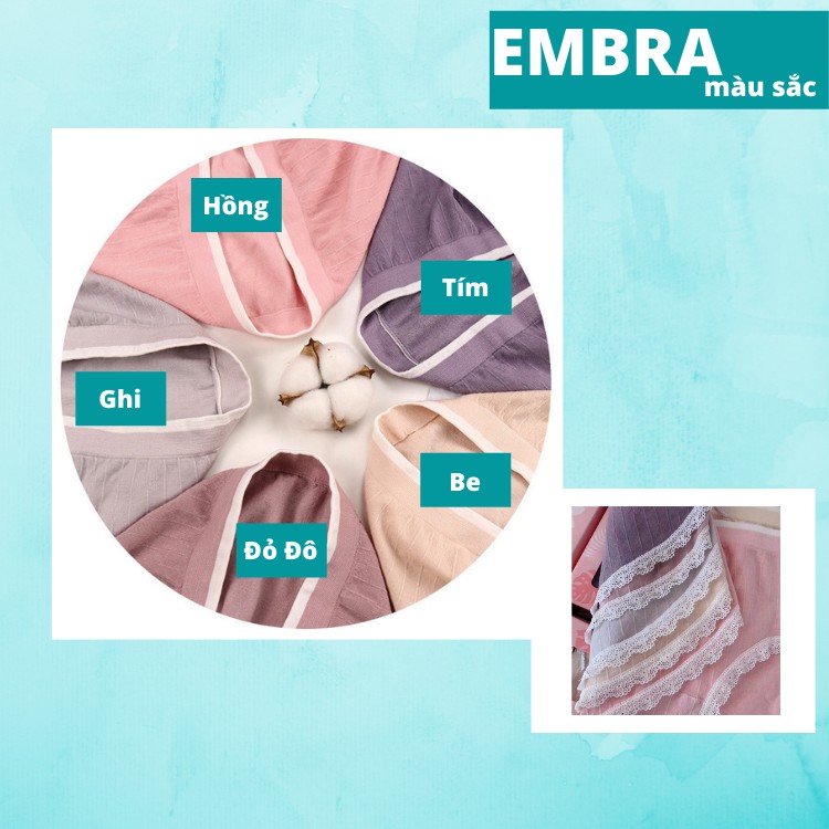 Quần Lót Nữ Thiên Nga 100% Vải Cotton Siêu Thoáng Hoạ Tiết Ren Dập Cao Cấp EBQL02